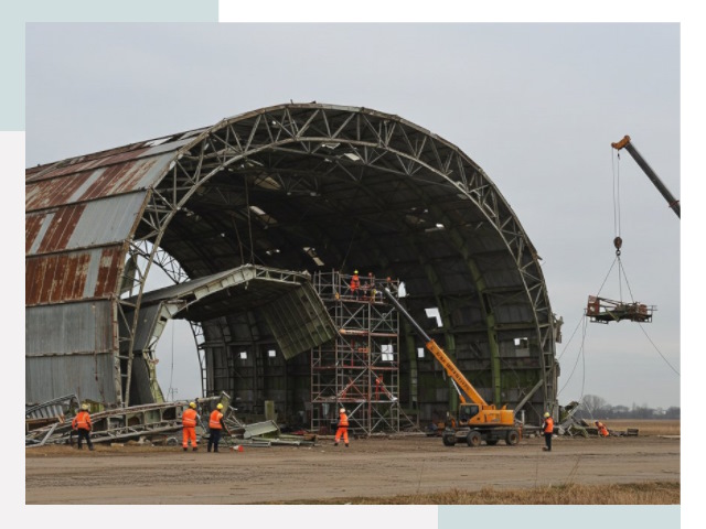 Демонтаж ангаров в Пушкине